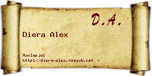 Diera Alex névjegykártya